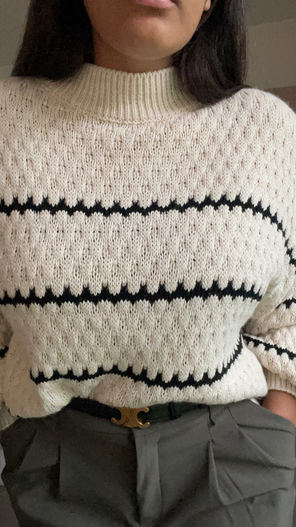 Pull en maille beige