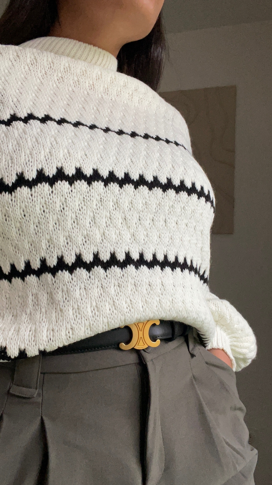 Pull en maille blanc