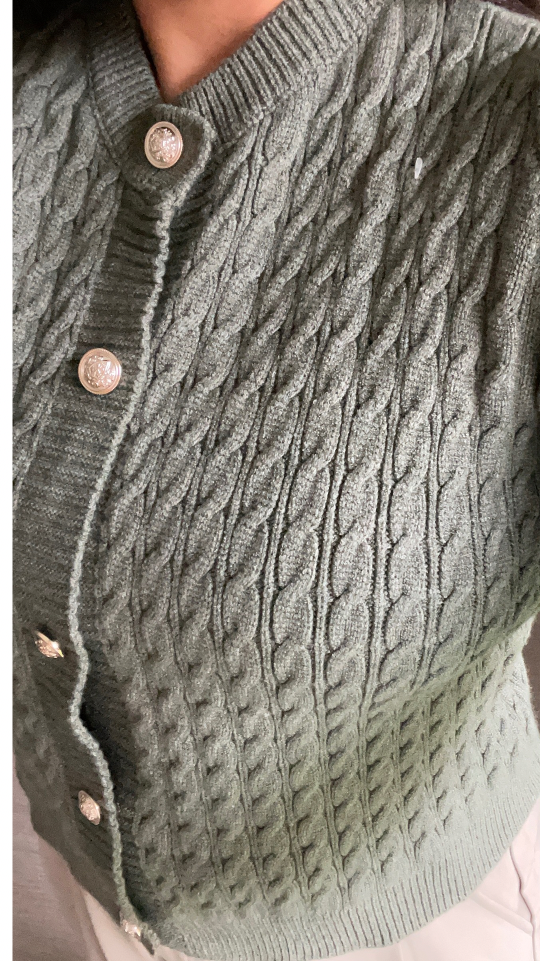 Gilet en Maille Boutonné kaki