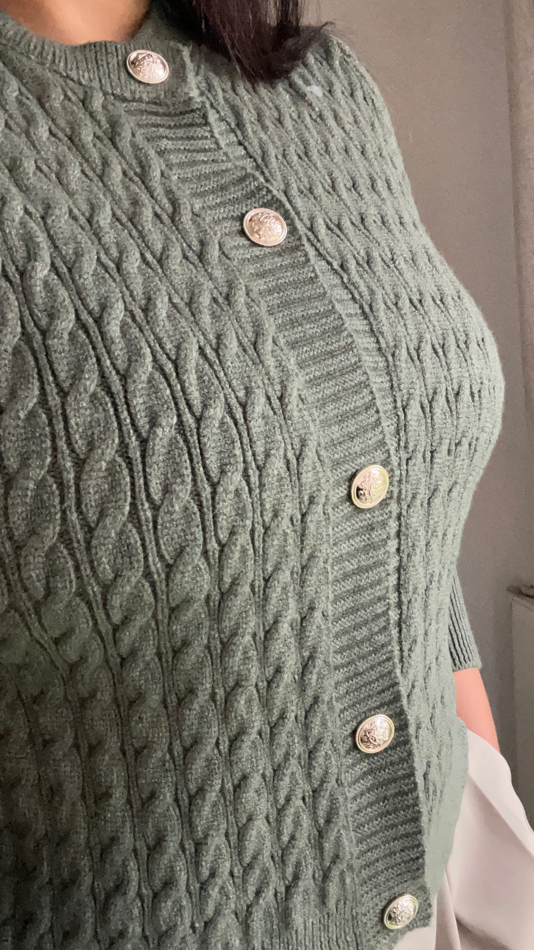 Gilet en Maille Boutonné kaki