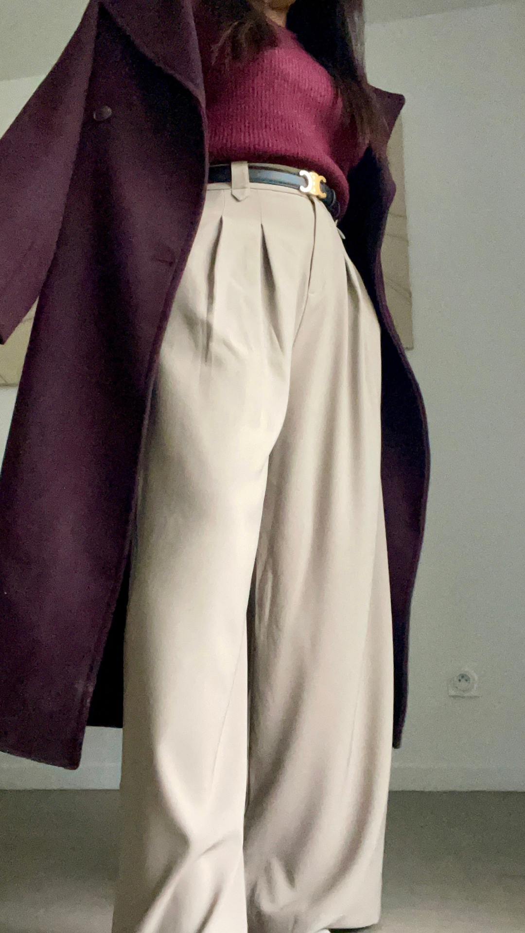 Pantalon palazzo Taille Haute Plissé