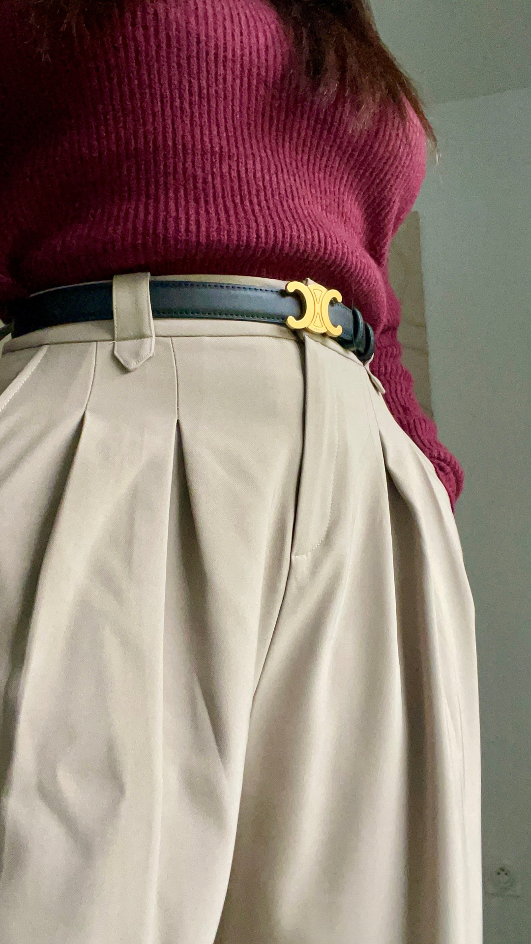 Pantalon palazzo Taille Haute Plissé