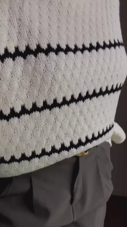 Pull en maille blanc