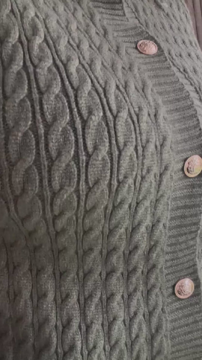 Gilet en Maille Boutonné kaki
